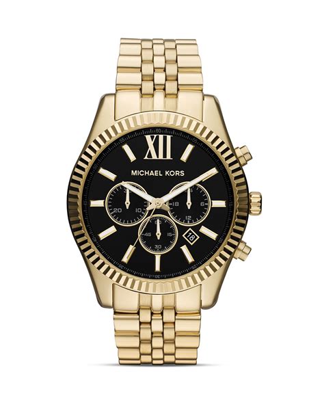 mens gold michael kors watch|michael kors lexington chronograph watch.